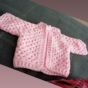 Handmade Pink Crochet Baby Jacket